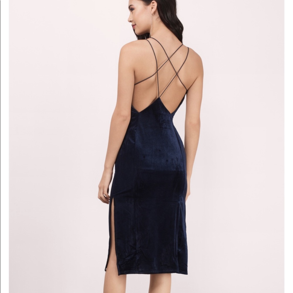 NWT Tobi navy velvet dress